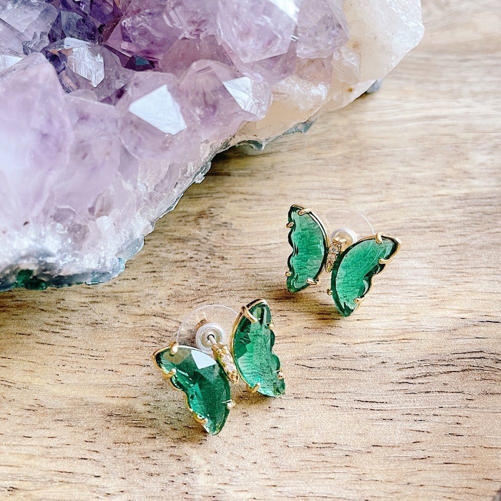 Green - Butterfly Earrings 35$